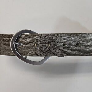 Chicos Belt Womens Size Small Embossed Faux Snake Leather Belt Metal Buckle